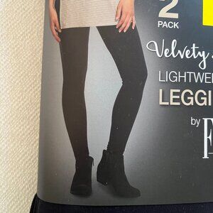 Felina Velvety Soft Black Leggings - 2 pairs size small